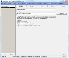 GSiteCrawler URL entry