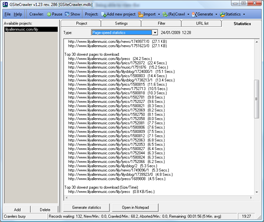 GSiteCrawler Page speed report
